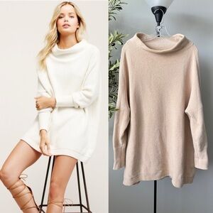 Free People Ottoman Slouchy Tunic Sweater Oversized Ribbed Knit